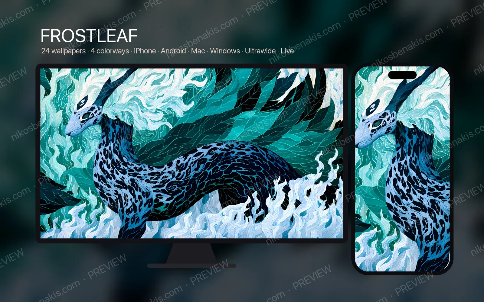 Frostleaf shown on a desktop monitor and a phone